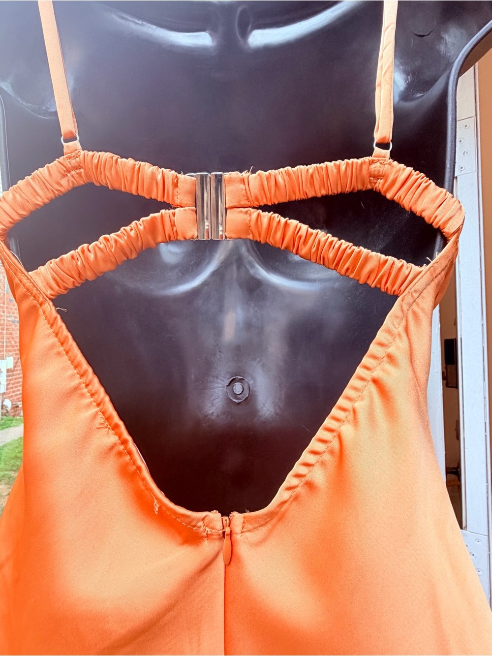 Hello Molly NWT Orange Satin Underwire Mini Dress Size S - Picture 3 of 5